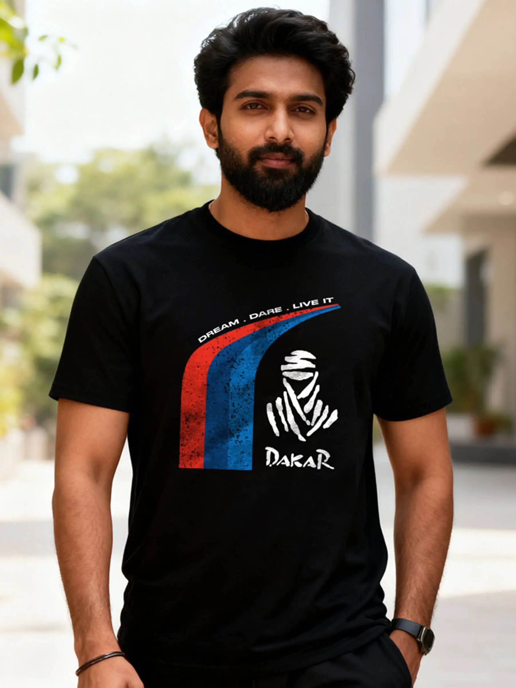 Classic Dakar Rally Dream Dare Live It Slogan Graphic T-Shirt Cotton Men Women Streetwear Tee