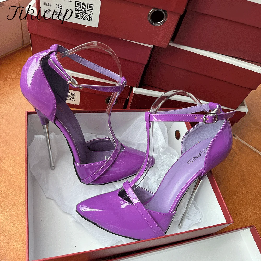 Customize Designer 16cm Extreme High Heels Stilettos Sexy Glossy Purple Pumps Cross Dresser Catwalk Pole Dancing Cosplay Shoes