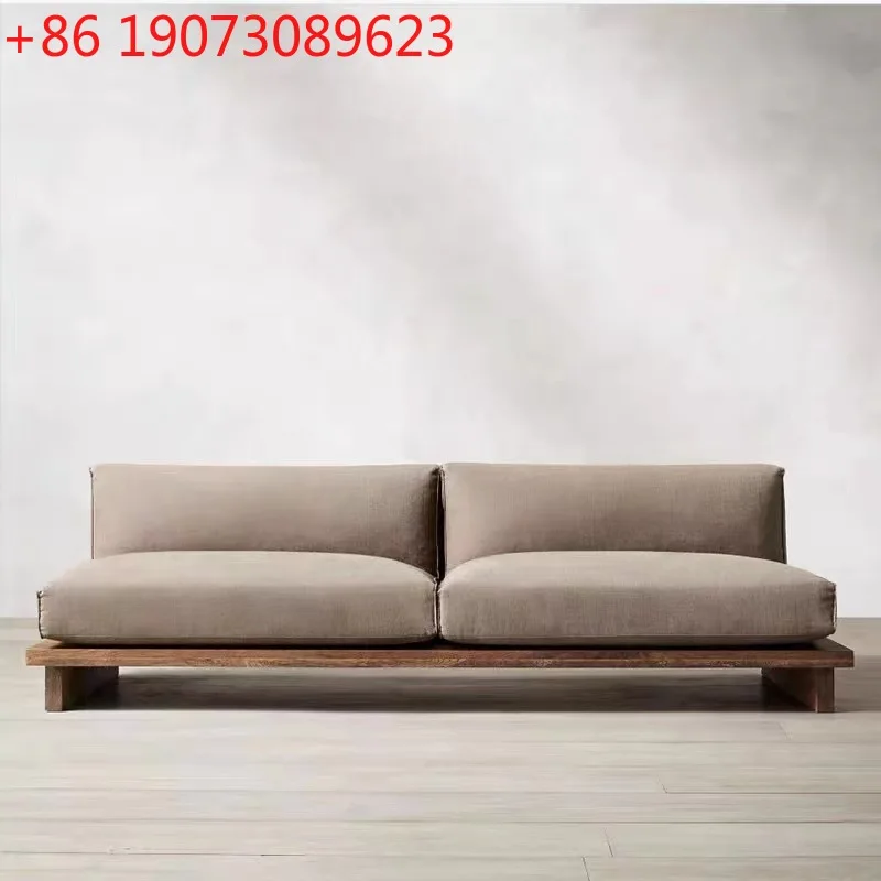 

Диван в японском ретро-стиле из массива дерева, скандинавский, в стиле лёгкой роскоши, для дома, одно- и двухместный, многоместный.