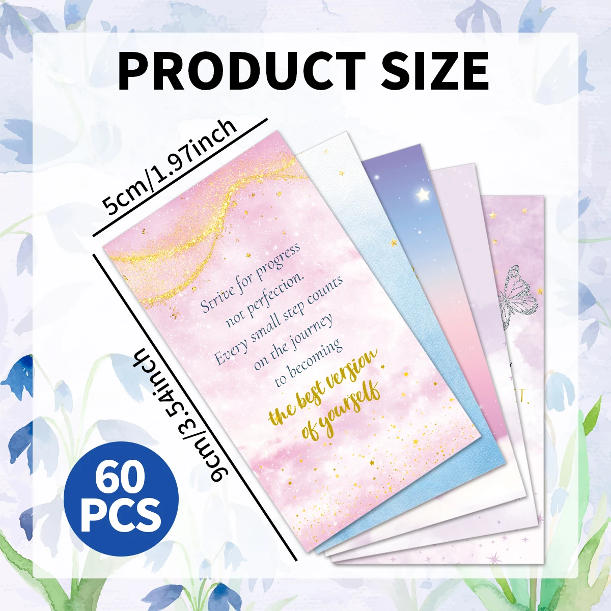60 Stück Sternenhimmel-Fantasie-Serie, hebende positive Affirmations-Notizkarten mit inspirierenden Zitaten für die Unterstützung von Geburtstagsgeschenken – Detail 6