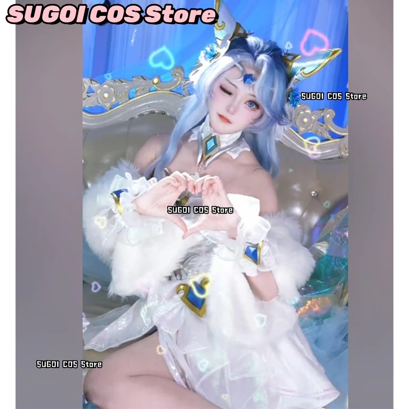 

SUGOI COS*/Ahri Crystal Rose Cosplay Outfit Elegant Wedding Gown Anime Game Dress Anime Uniform Roleplay Suits Halloween Clothes