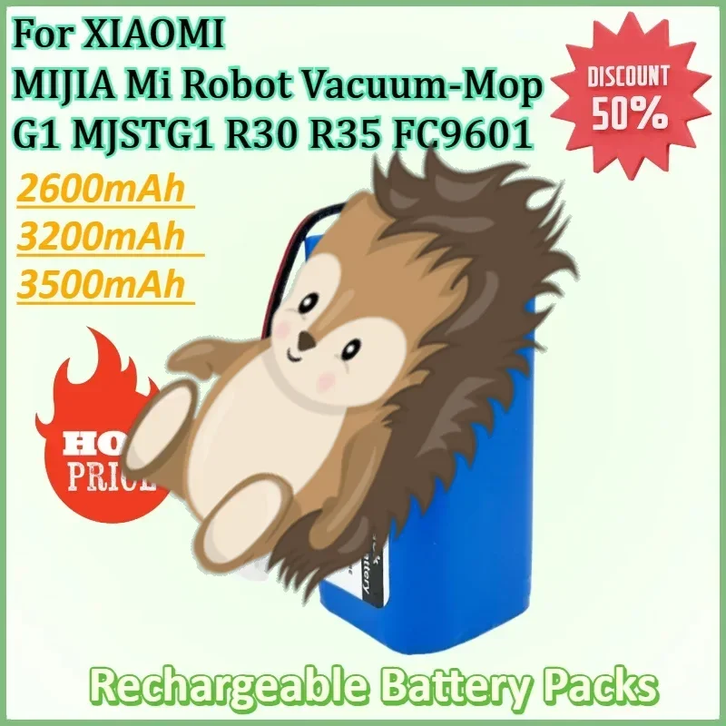 

14.4V 3500mAh Li-ion Rechargeable Battery Pack for XIAOMI MIJIA Mi Robot Vacuum-Mop Essential G1 MJSTG1 R30 R35 FC9601