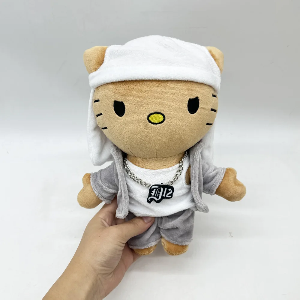 Hello Kitty as Eminem Plush Doll Plushies Stuffed Toys Cute Kids Boys Girls Christmas Gifts