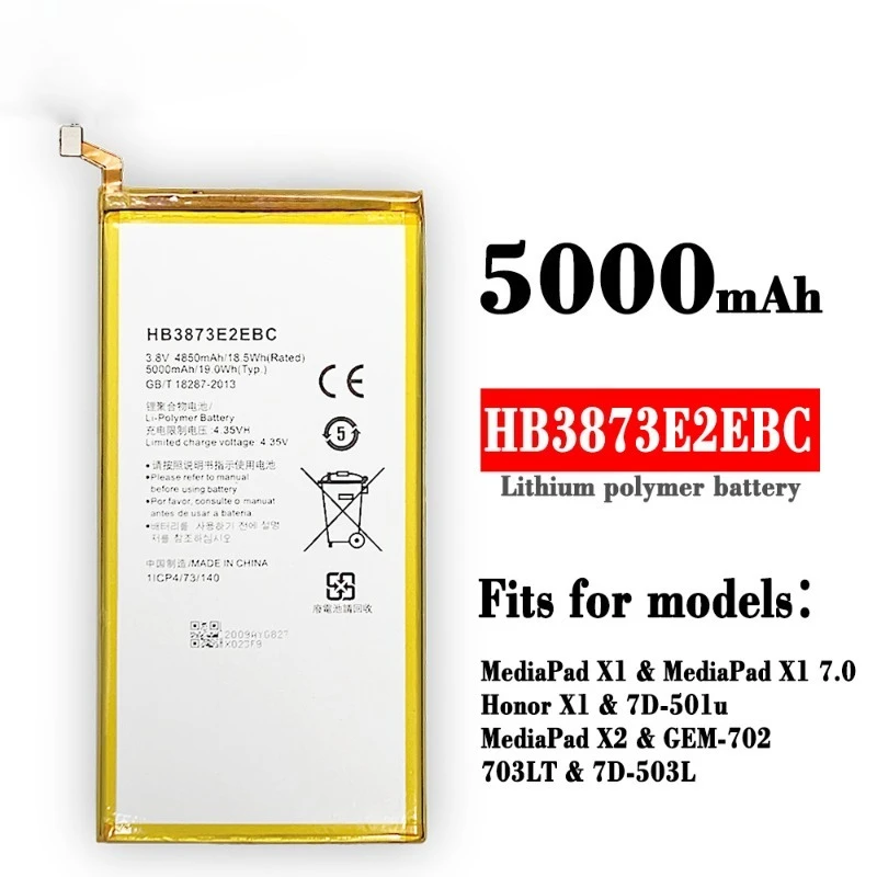 5000mAh HB3873E2EBC Battery for Huawei Mediapad Honor X1 X2 7.0