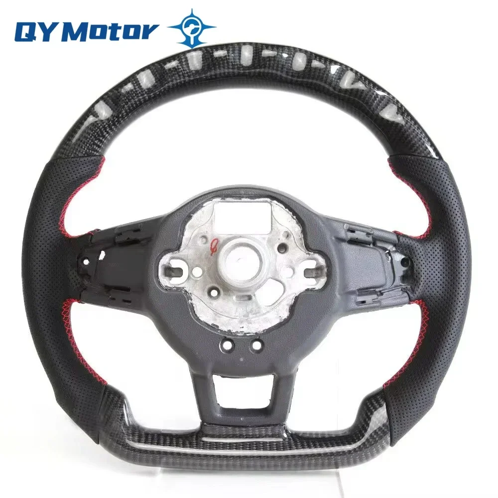 Led Display Car Steering Wheel Kit Perforated leather Carbon Fiber Racing Sport Wheel For Volkswagen VW GTI Golf MK7 2015-2017