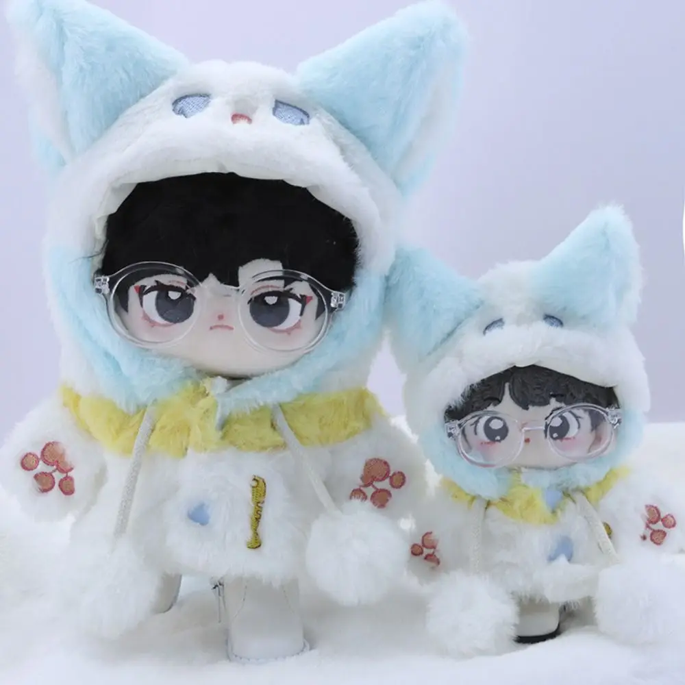 10/20cm Cotton Doll Clothes Winter Hoodies Mini Clothes Doll Fur Coat For Cotton Stuffed Dolls Toys Idol Doll Outfit Accessory