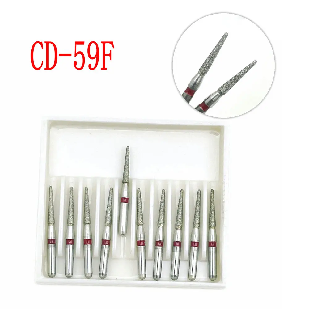 10pcs/Box Dental Diamond Burs Drill CD Series Dental Burs Diamond for Children High Speed Handpiece Burs Dentist Tools