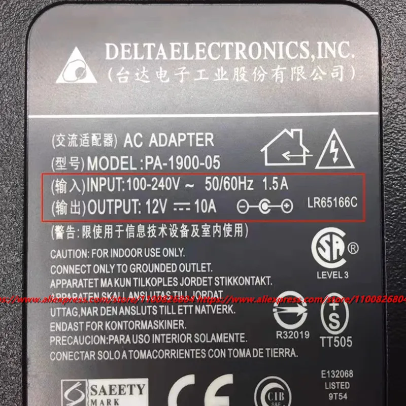 Genuine DELTA 12V 10A AC/DC Adapter EADP-120GRA ADP-1210 BB For ISDT SC-608 For Intel Core I5 1235U 6x 2.5GbE Fanless System