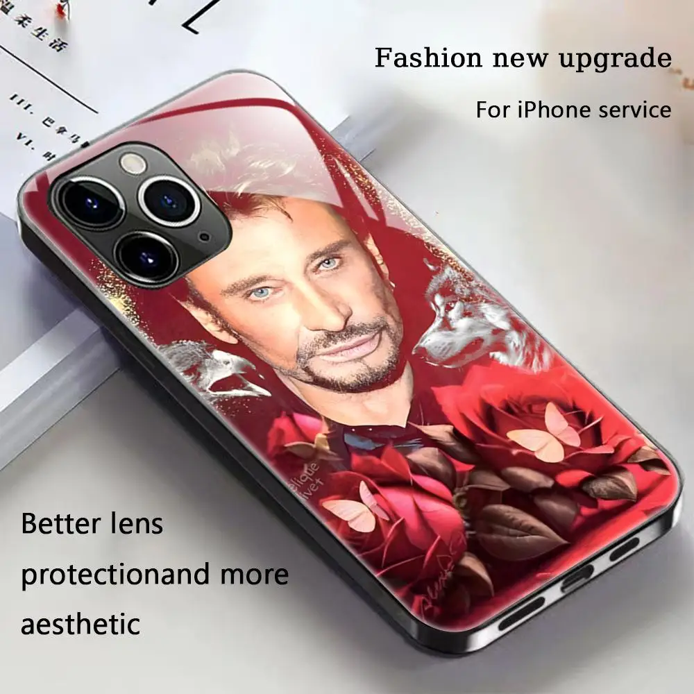 حافظة هاتف كول روك جوني هاليداي لهاتف آيفون 16 15 14 13 12 11 X XR XS 8 Plus حافظة هاتف مغناطيسية زجاجية صغيرة Pro Max