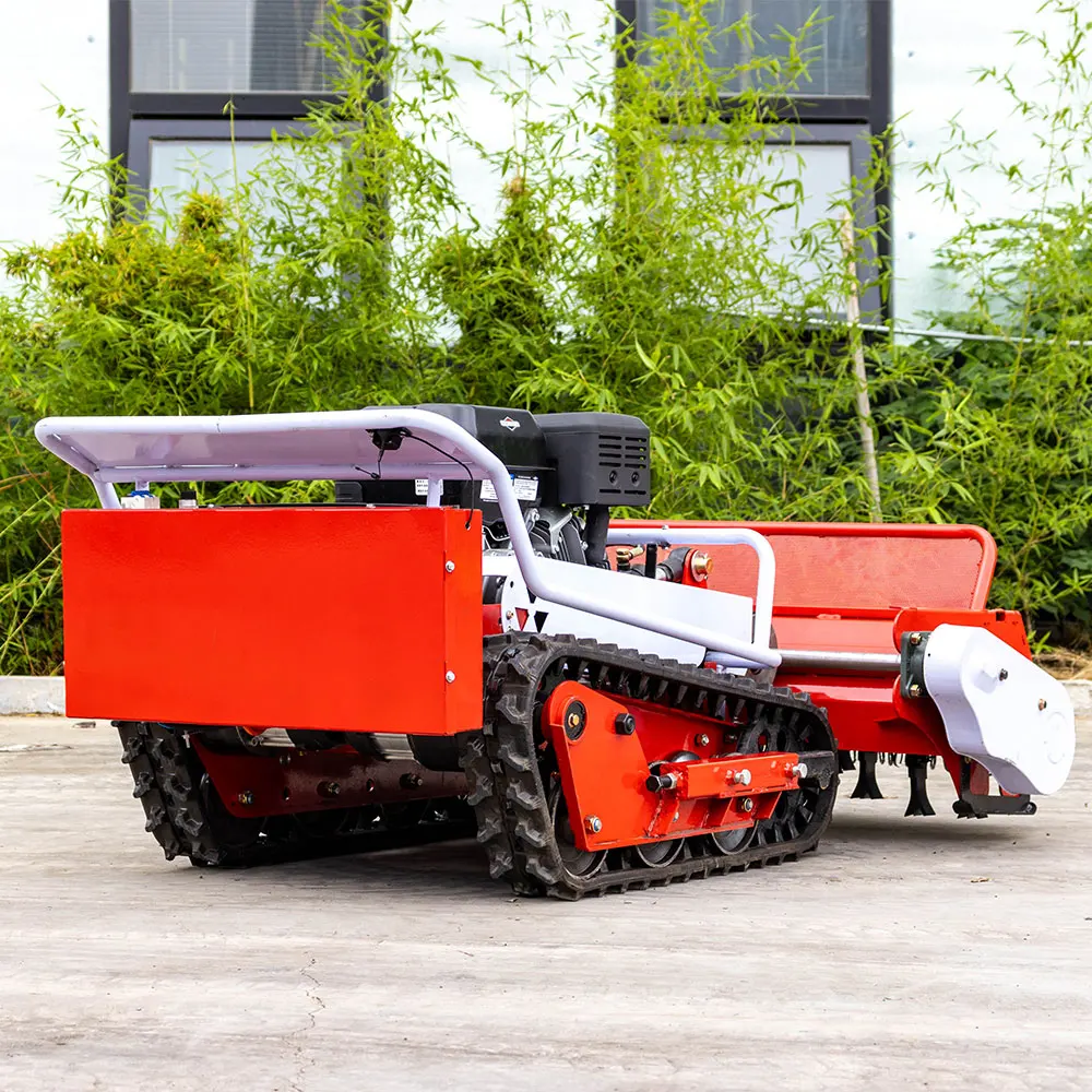 Multifunctional Remote Control Lawn Mower 800mm 1000mm Rubber Tracks Lawn Mower with Remote Control