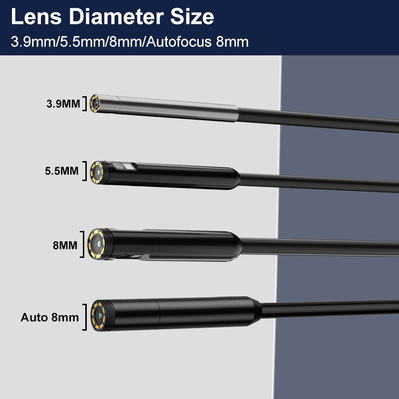 ENWOR 4.5-inch IPS Color Screen Endoscope Single&Dual Camera Waterproof Inspection Borescope Rigid Cable for Check Car 3.9mm 8mm