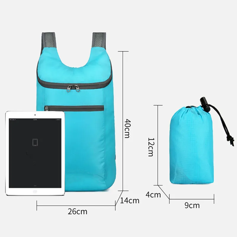 20L uomo donna zaini ripiegabili leggeri zaino pieghevole ultraleggero da esterno zaino da viaggio zaino sportivo Daypack