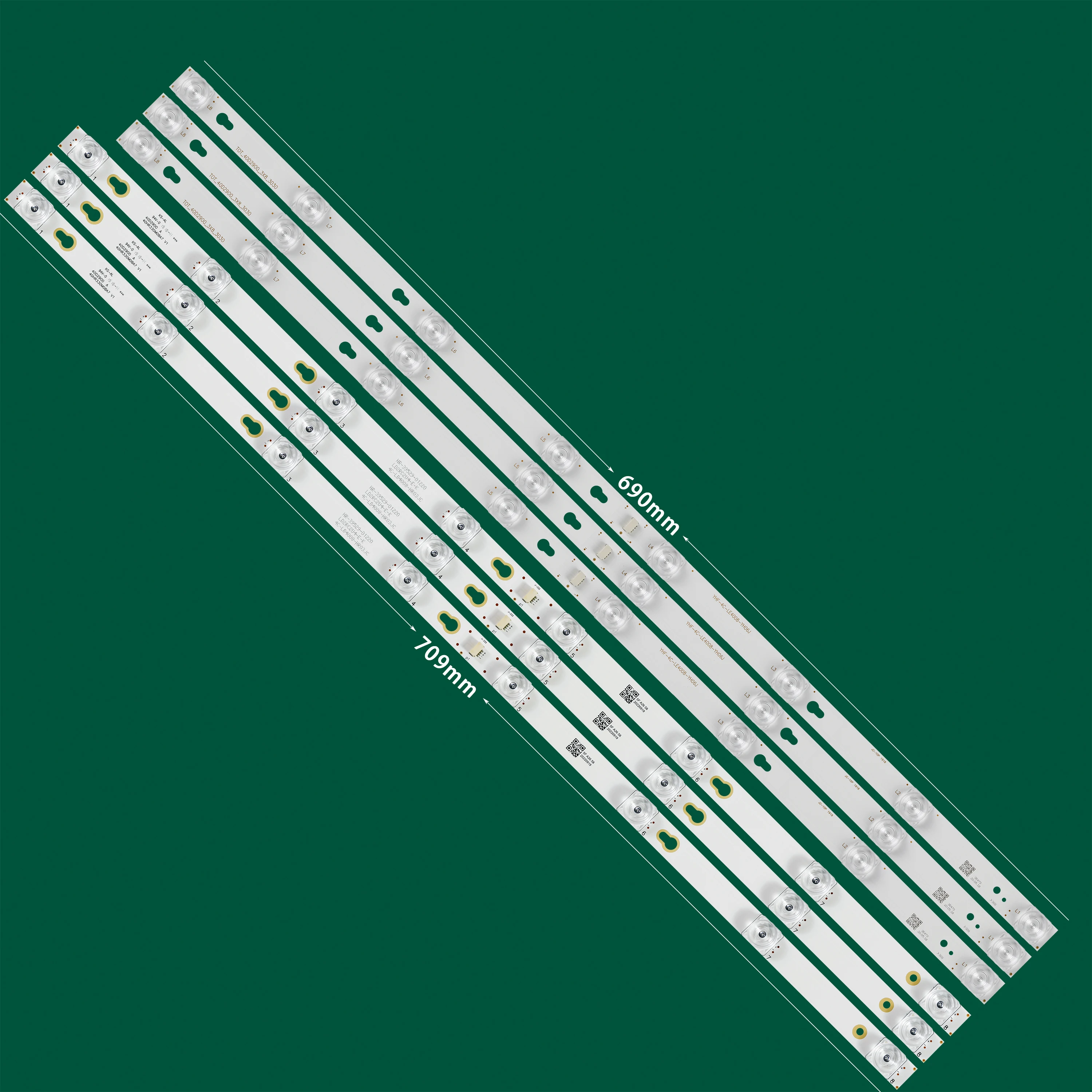 Strip LED untuk TCL L40P1A-F 40S305 L40P2-UD L40F1B TOT-40D2900-3X8-3030C YHA-4C-LB4008-YH07J 4C-LB4008-YH02J 4C-LB4008-YH05J