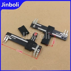 2PCS SC308N 50MM Straight Slide Potentiometer Resistor B100K With Red Light Single 5Pins Mixer Fader 100K Ohm Handle Length 16MM