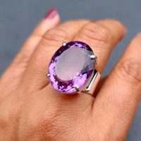 Luxury Fashion Oval Purple Color Set Zirconia Geometric Ring for Women Delicate Daily Holiday Party Jewelry Gifts
