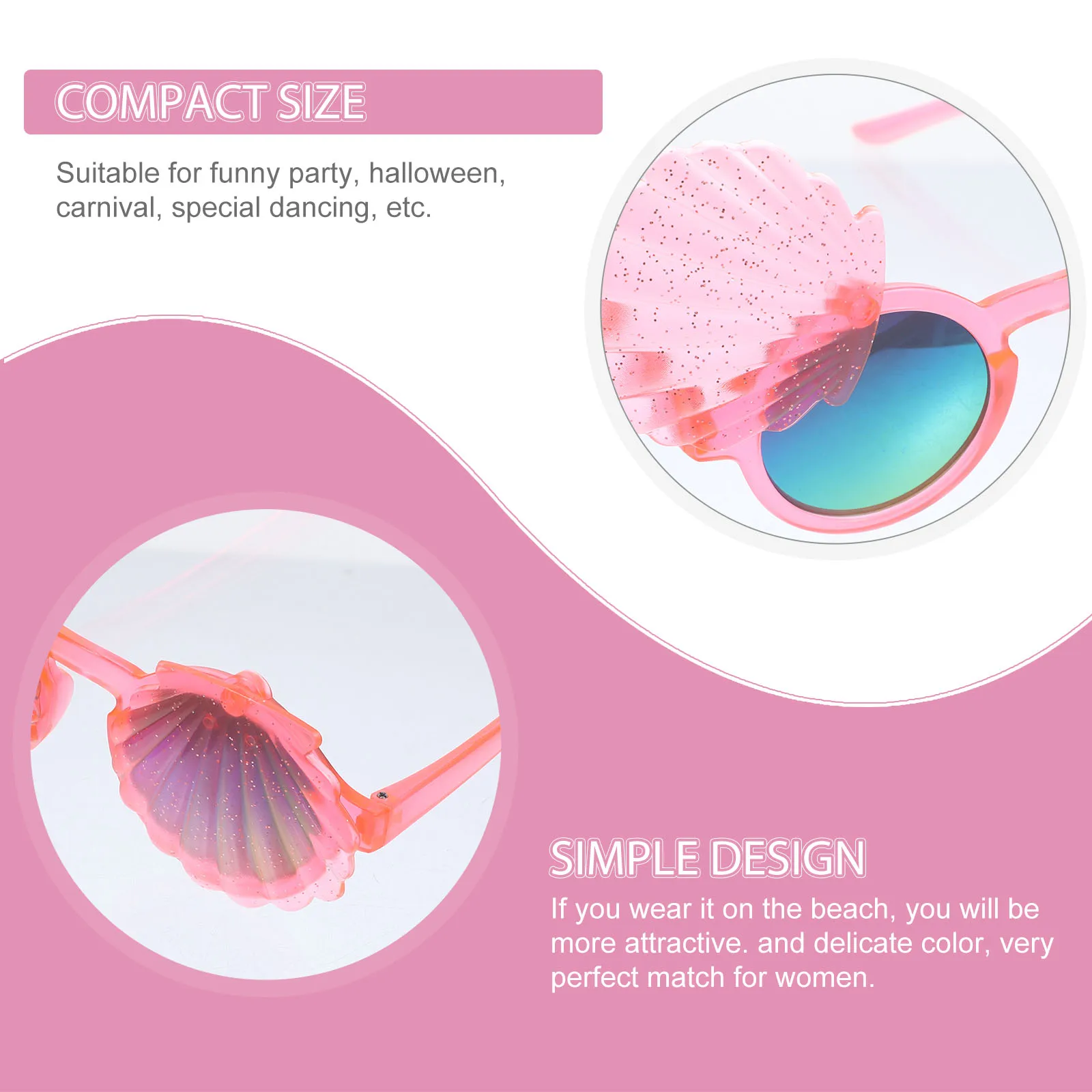 

Shell Shaped Glasses for Beach Photo Booth Props LightweightFunny EyeglassesPrankDisguisePartyAccessoriesWomen