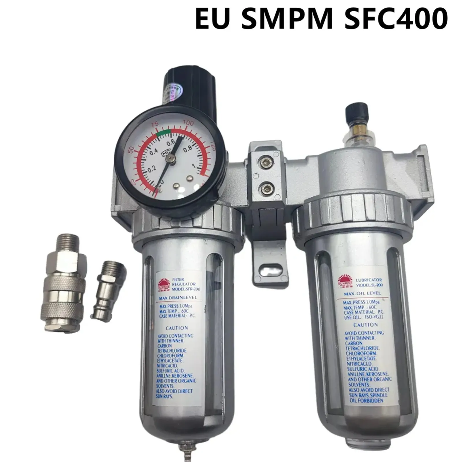 Eu Smpm Sfc400 Air Filter Regulator Combo Compressor With Gauge Pressure Lubricator Unit Pneumatic Source Treatment For Air T1