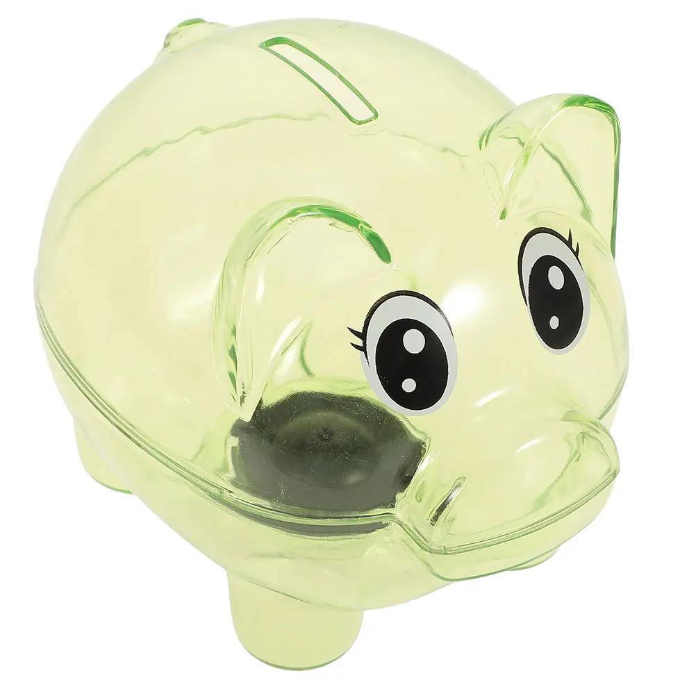 

Children Piggy Clear Piggy Bank For Girls Plastic Pot Green Large Size Money Jar Kids Coin Storage Decorative Saving Box
