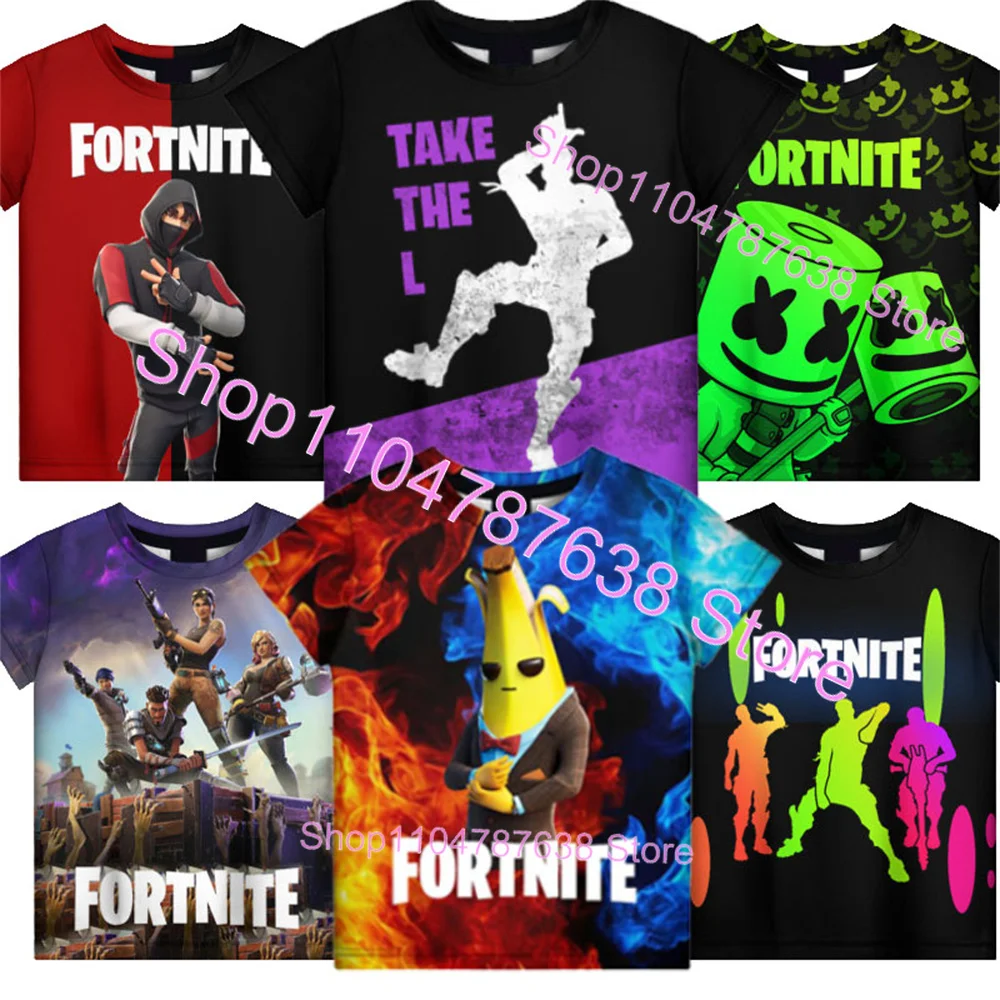 Camiseta Ikonik f-fortnite Triggerfish con estampado 3D de plátano Peely, camiseta para hombre, juego Battle Royale, camisetas de verano, regalos de cumpleaños