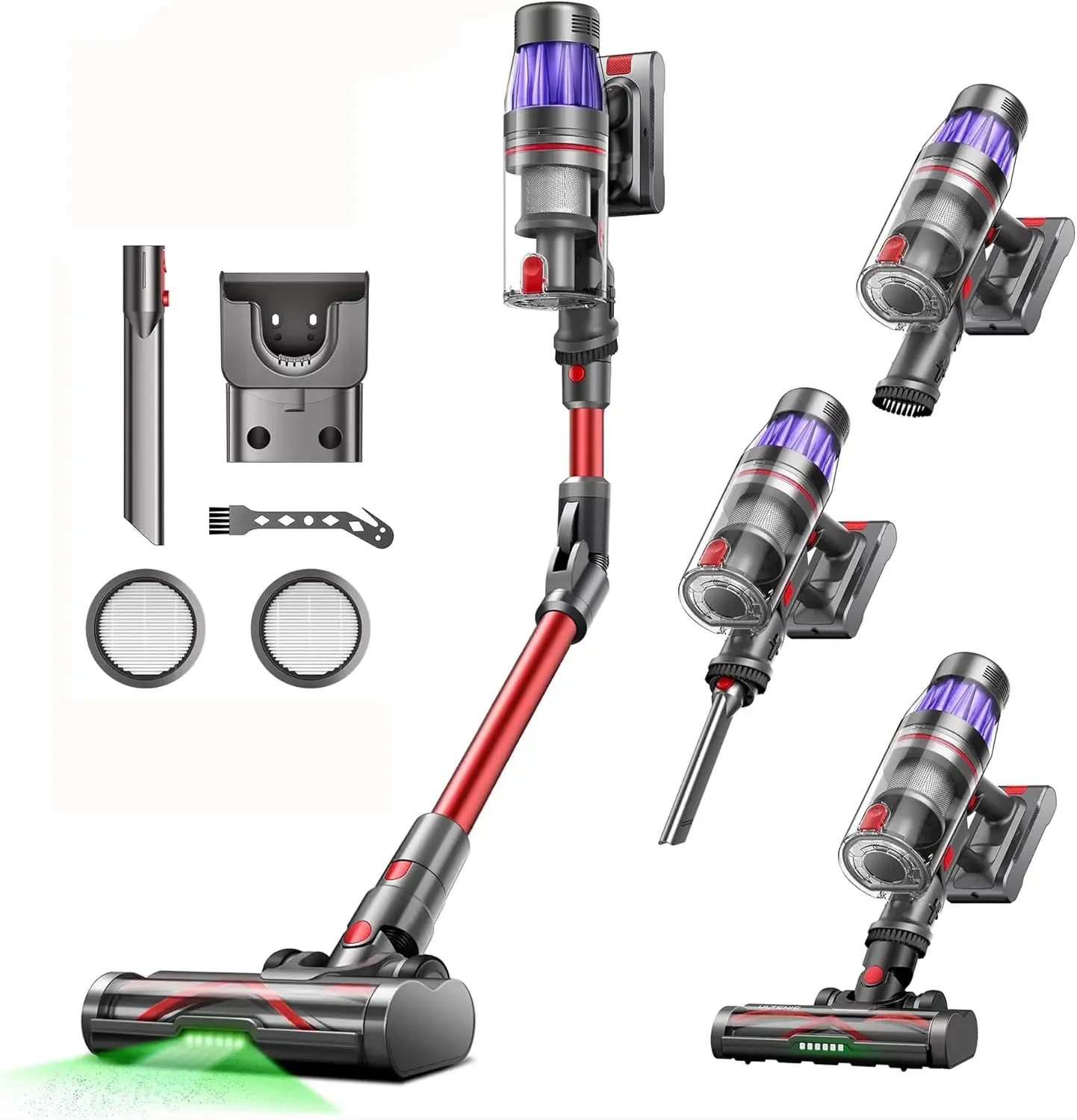 

Cordless Vacuum Cleaner, 550W/50Kpa, 60Mins Runtime, Stick Vacuum Cordless with 180°Bendable Wand, Anti-Tangle Brush, Vacuum Cle