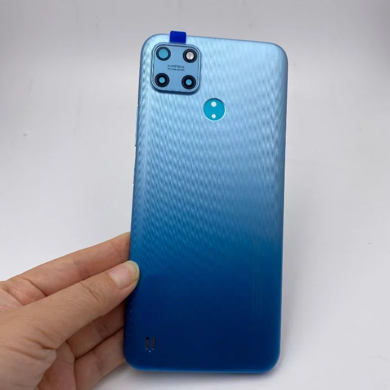 

Battery Cover Back Panel Rear Housing Door Case with Power Volume Button+Camera Lens Replace for Realme C25Y C21Y