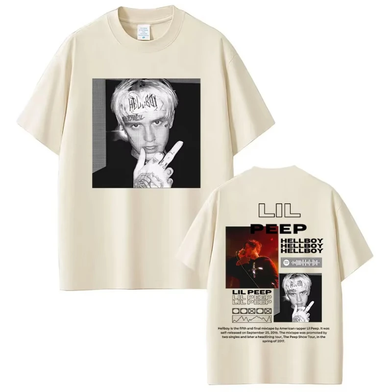 مغني الراب ليل اللمحة تي شيرت Hellboy Crybaby الهيب هوب الجرافيك تي شيرت الرجال النساء الملابس المتضخم تي شيرت غير رسمي الشارع الشهير #2