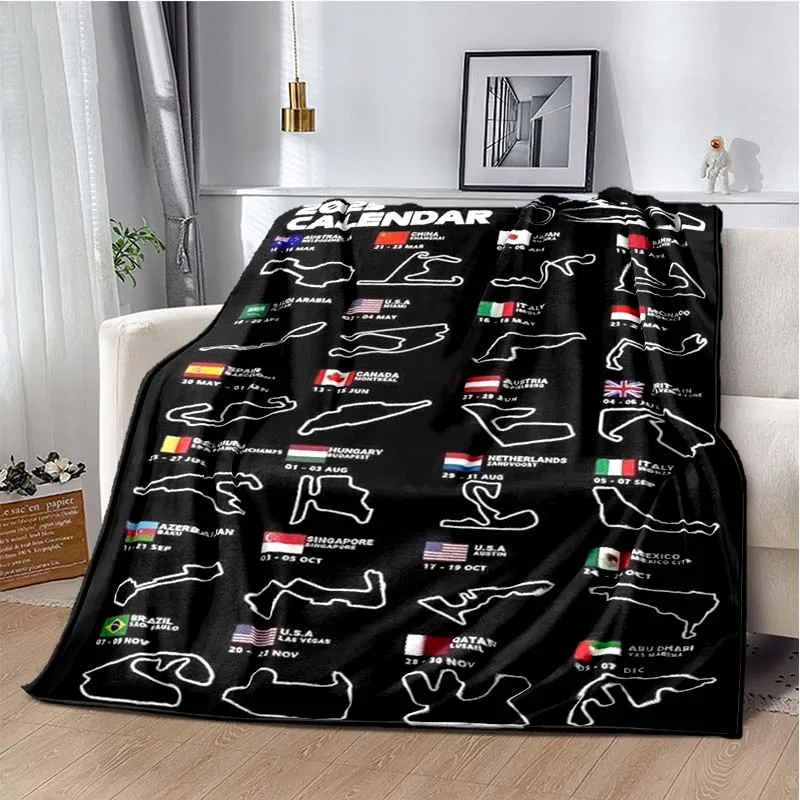

Racing Circuit Map Flannel Blanket Soft Warm Throw Blanket Lightweight Sofa Bed Cover All Season Home Decor Gift for Racing Fans