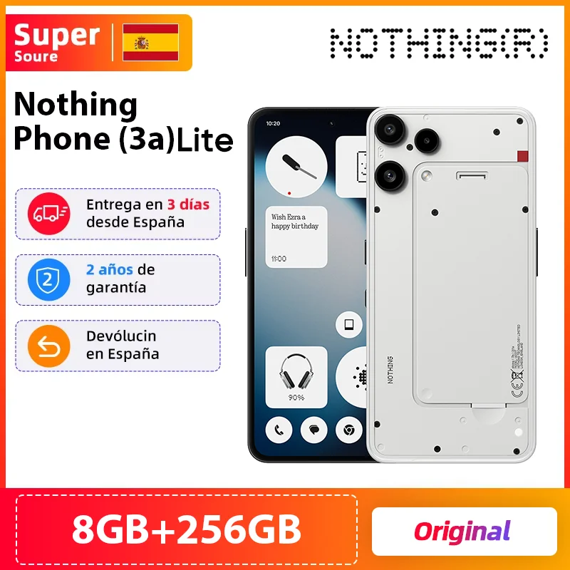 Nothing Phone (3a) lite Versión Global MediaTek Dimensity 7300 Pro5G 6.77 AMOLED 120Hz 5000mAh 50MP Camare