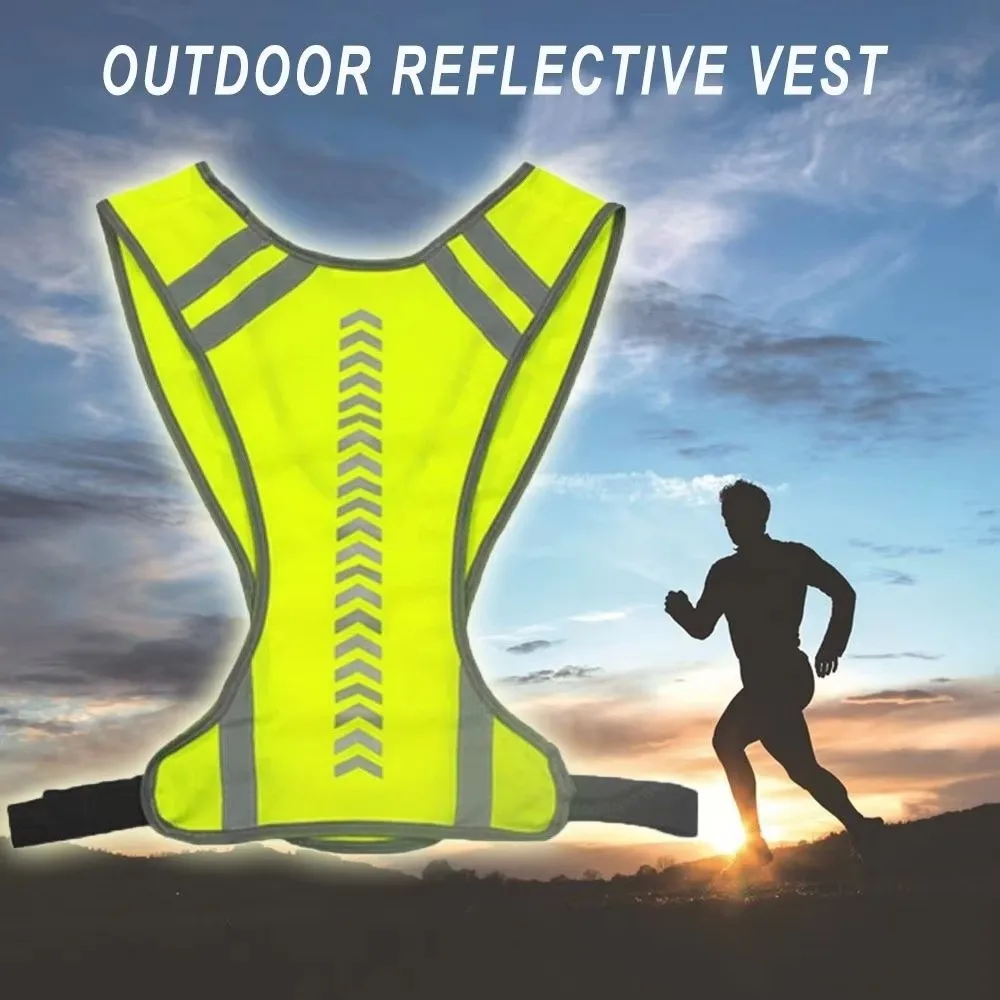 

Elastic Design Reflective Vest Reflective Cloth Adjustable Fit High Visibility Vest Lightweight Mesh Tank Tops Night Riding