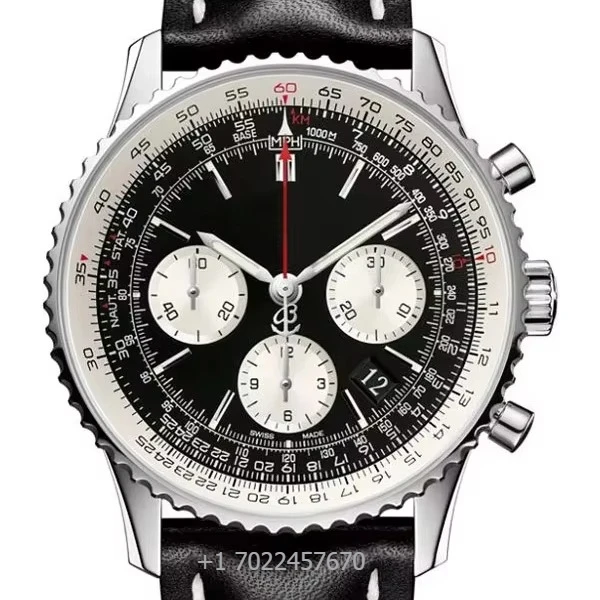 

Дизайнерские наручные часы с автоматическим механическим механизмом, 44 мм, из нержавеющей стали, с сапфировым стеклом и кожаным ремешком 20 мм