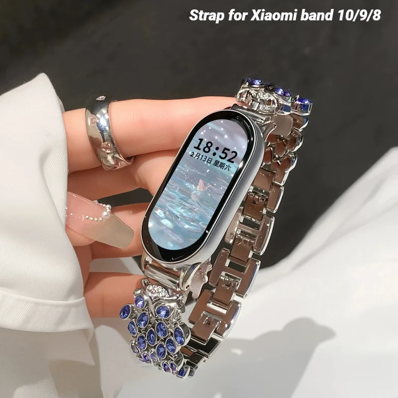 

Metal Watchband for Xiaomi band 10/9 Women Strap For Xiaomi band 8/7 Sport Correa Bracelet Smartwatch Wristband
