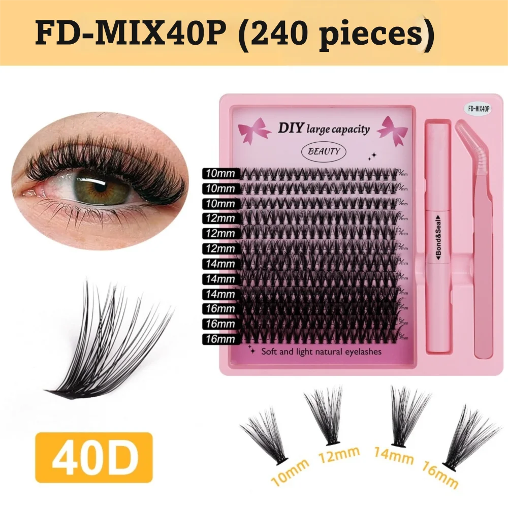 9-16mm DIYクラスターラッシュキット 再利用可能 ピ - Faux Mink Lash のレビューと価格