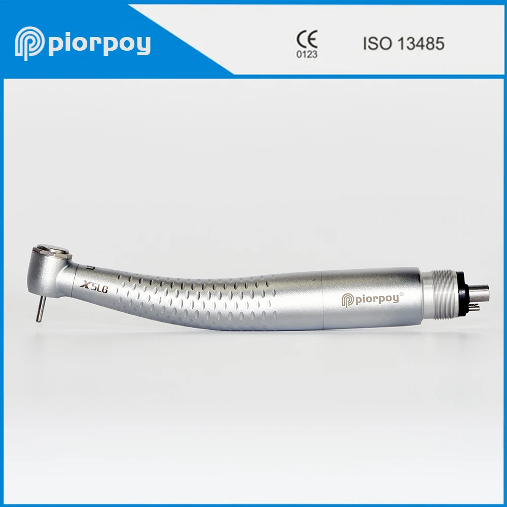 PIORPOY 2/4 Hole Dental High Speed Handpiece LED Self-luminous Torque Type Head 5 Water Spray Ceramic Bearing Push Button