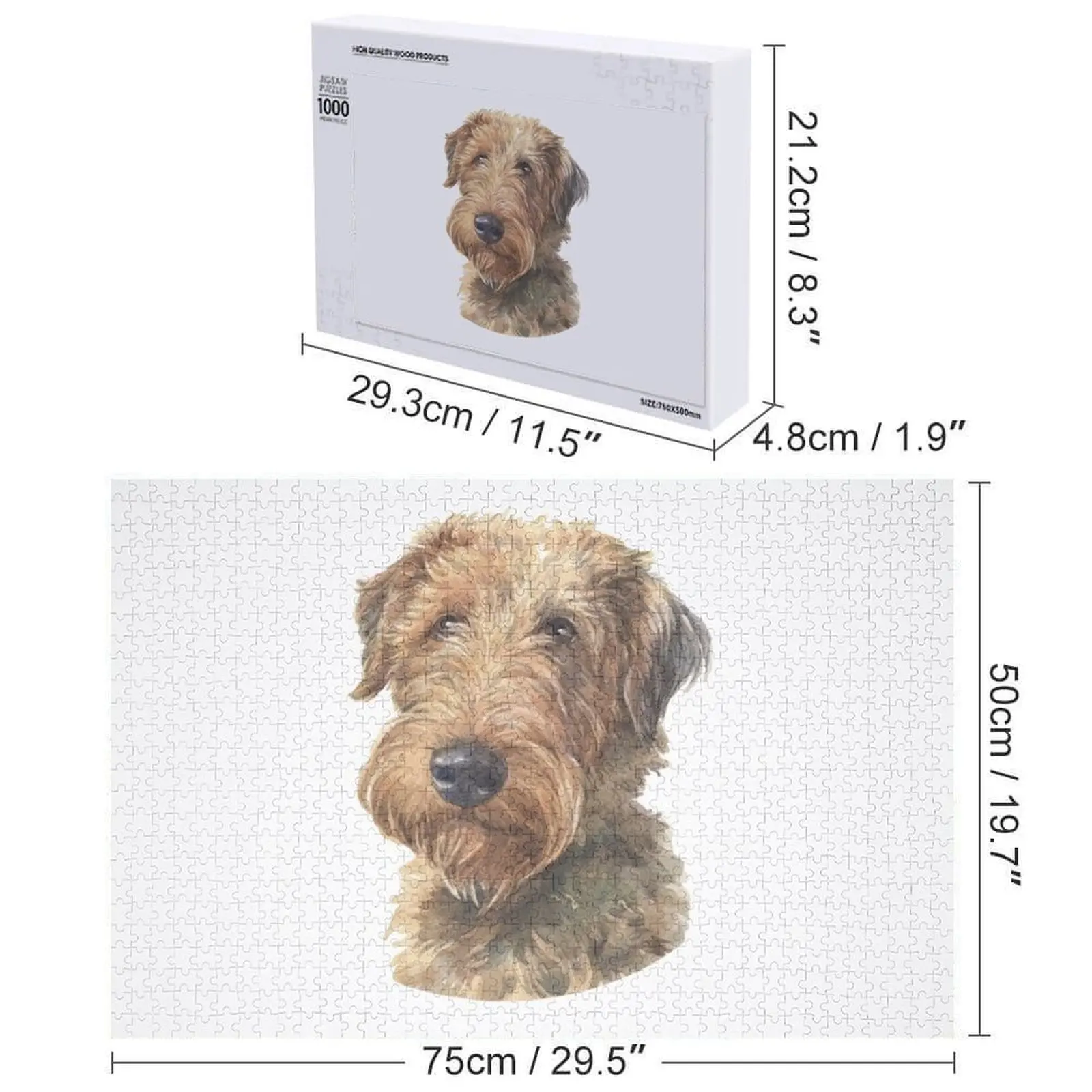 Welsh Terrier المائية الفن بازل قطع مقياس المحركات مع لغز الصور