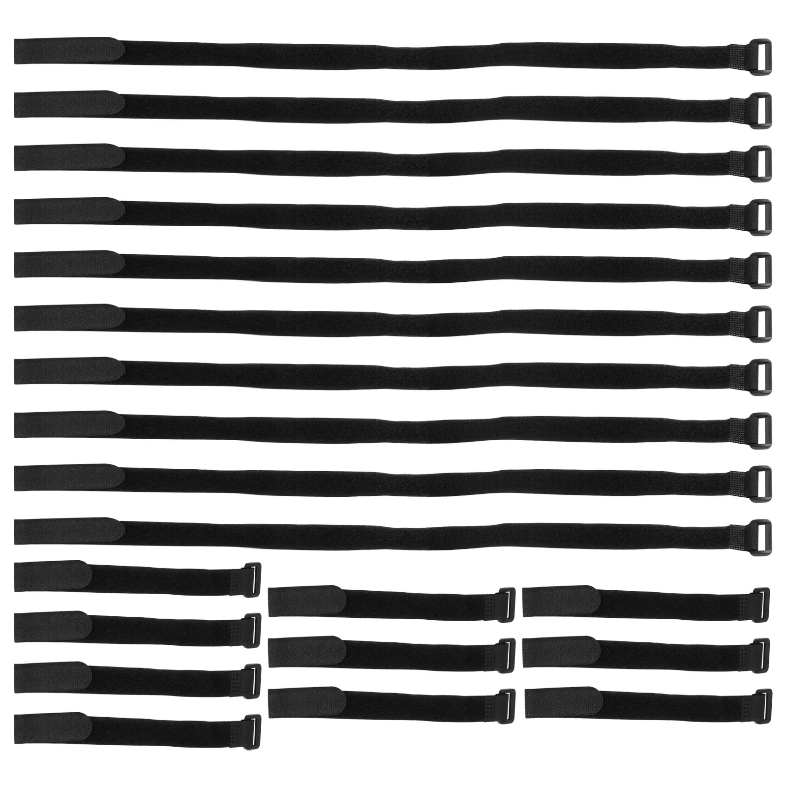 20Pcs Nylon Hook Loop Cable Strap Reusable Bundling Fastener for Cable Management Office Home Computer Desk Wire Tie Black - view 5