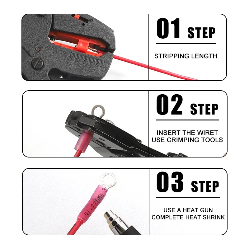 120PCS Heat Shrink RV Ring Insulated Terminals Wire Cable Connectors Red Blue Yellow Electrical Wiring Crimp Terminals