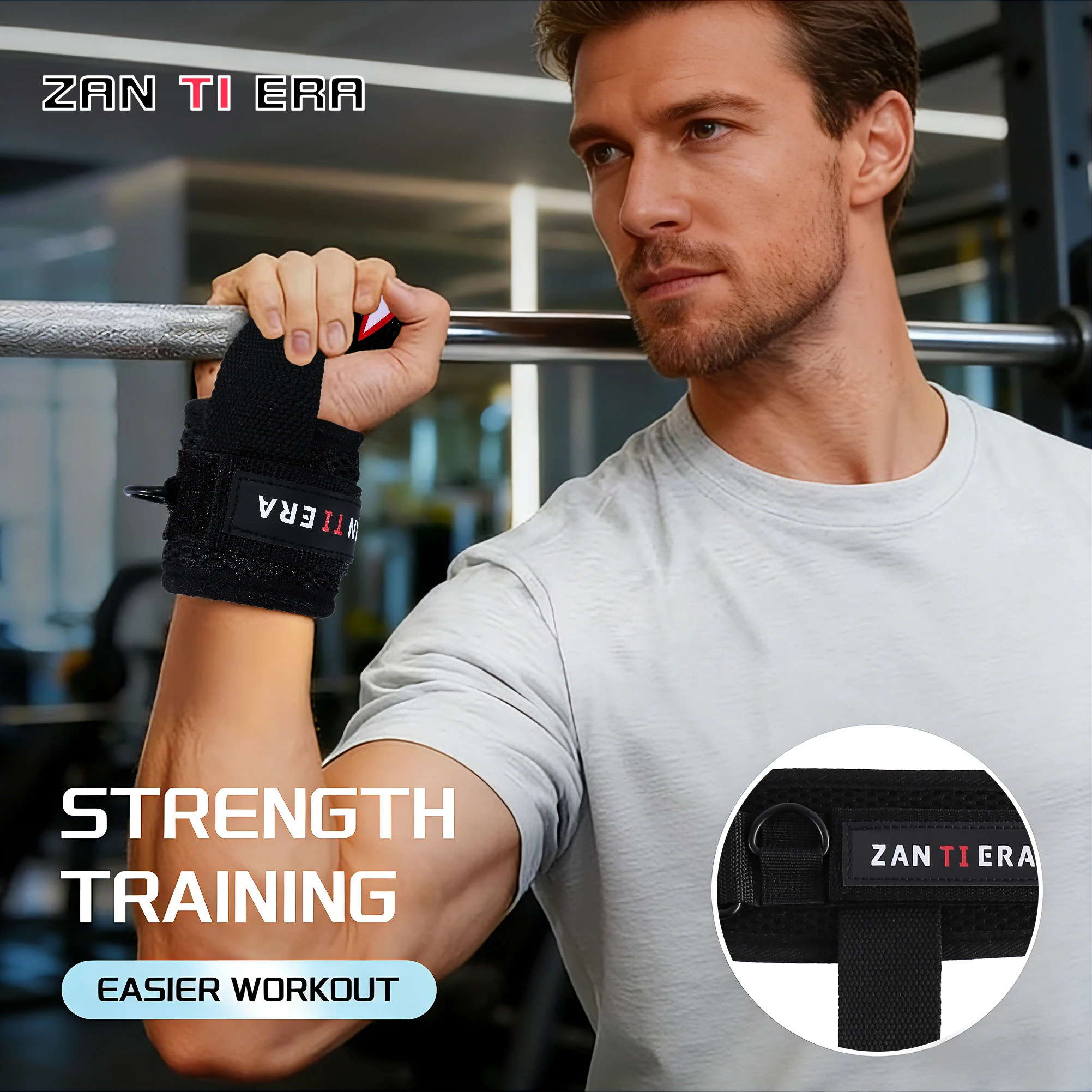 Neues 3-in-1 Fitness-Hilfsmittel-Set, inklusive Stützgurt, Knöchelbandage, Handgelenkband, unverzichtbar für das Training, praktisches Design. – Detail 3