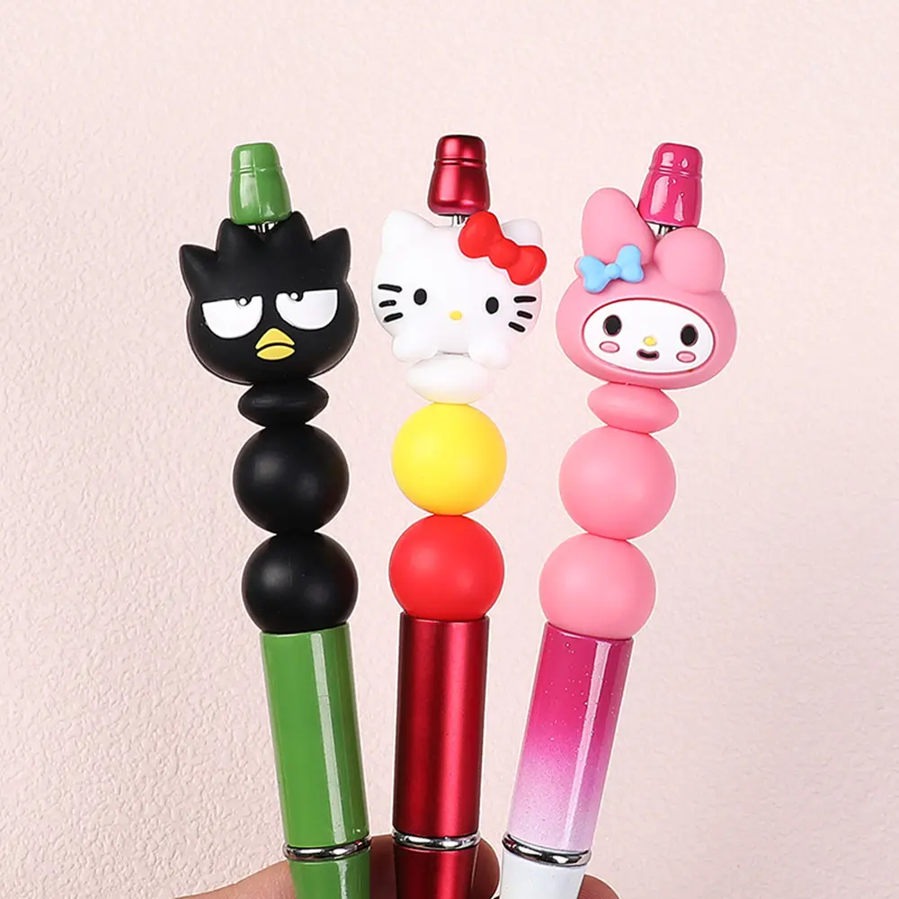 5pcs Hello Kitty My Melody Kuromi 3D silicone focal bead DIY pen keychain badge reel handmade crafts material - view 2
