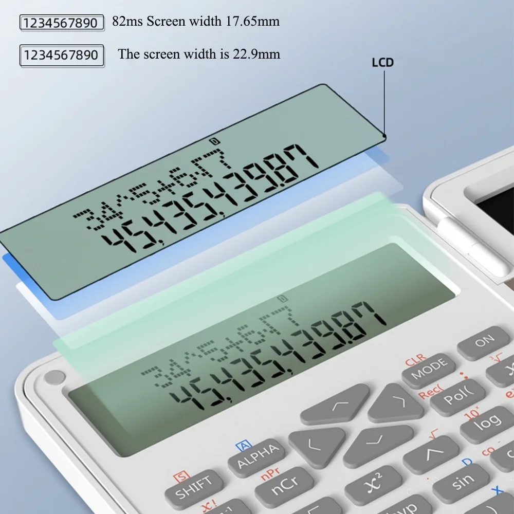 Calculadoras científicas dobráveis, Writing Pad Função, LCD Notepad, 12 dígitos, matemática, matemática