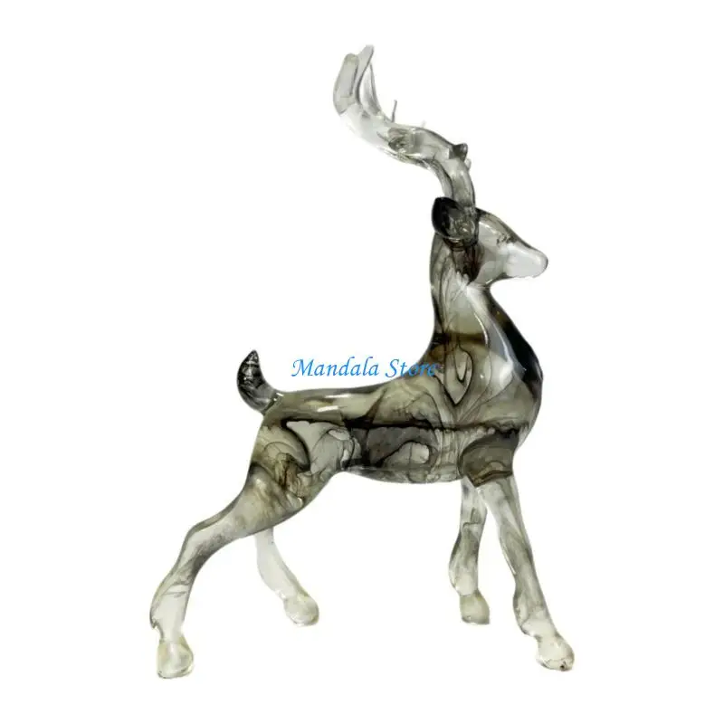 

U2JC Transparent Reindeers Deer Figurine Home Decoration Access
