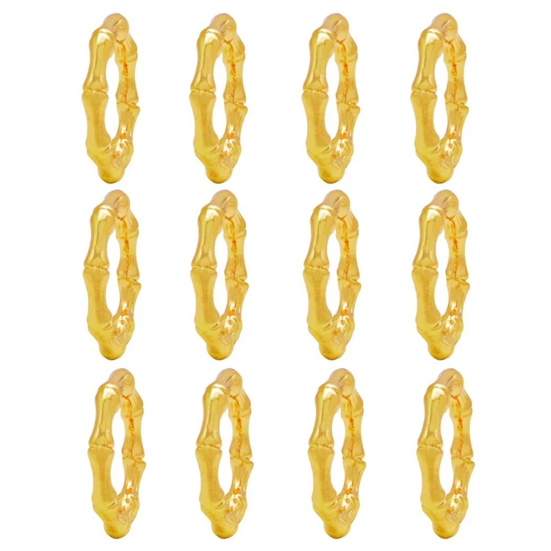 6 adet Metal yuvarlak peçete halkası zarif peçete tokası yemek masası ayarı için DropShipping