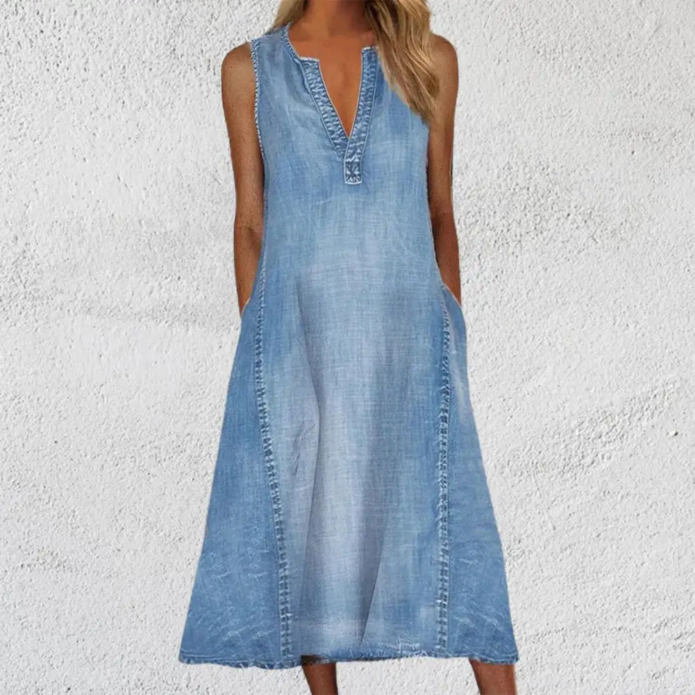 5XL 6XL 2023 Denim Dress Elegant Women Clothing Blue Jeans Shirt Dresses Ladies Office Loose Summer Dress Vestido Slim Gown