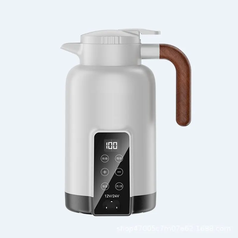 Electric cup 1PC car stainless steel liner heating water cup car water heater thermos 12V/24V intelligent digital display kettle