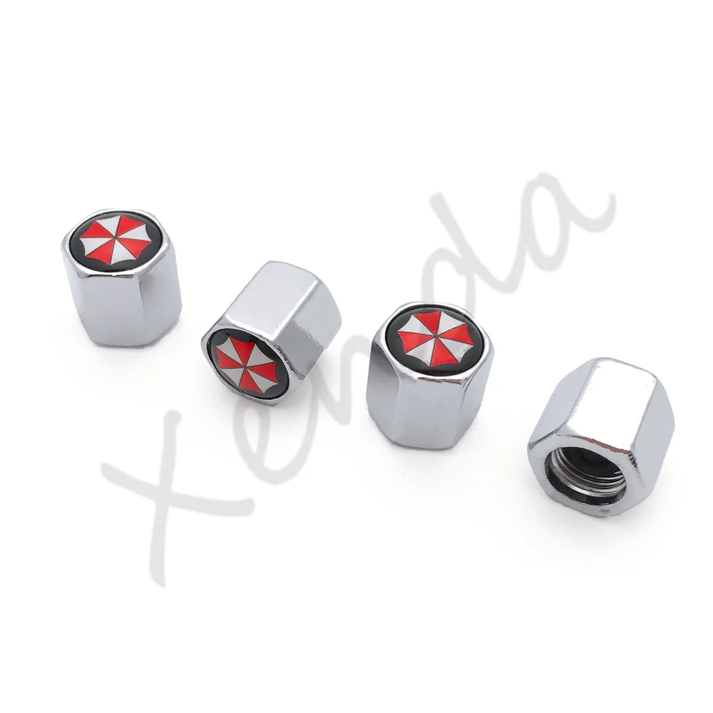 4Pcs Umbrella Corporation Anti Theft Car Wheel Tire Valve Caps Tyre Rim Stem Covers Airdust For Motorcycles Trucks Accessories