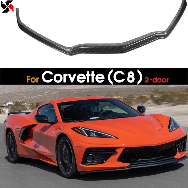

Autoclave Dry Carbon Front Bumper Lip Spoiler Chin Splitters For Chevrolet Corvette C8 Sport Model 2 Door 2020-IN 3PCS Car Decor