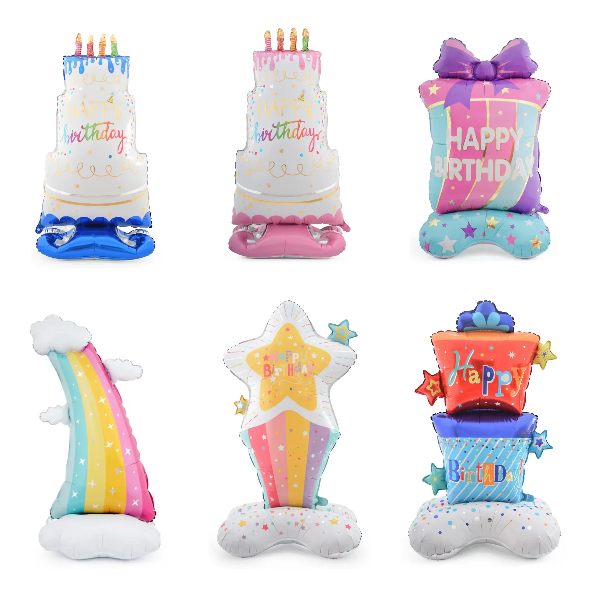 

Birthday Standing Rainbow Gift Box Cake, Oversized Aluminum Film, Aluminum Foil Balloon, Party Decoration, gender reveal