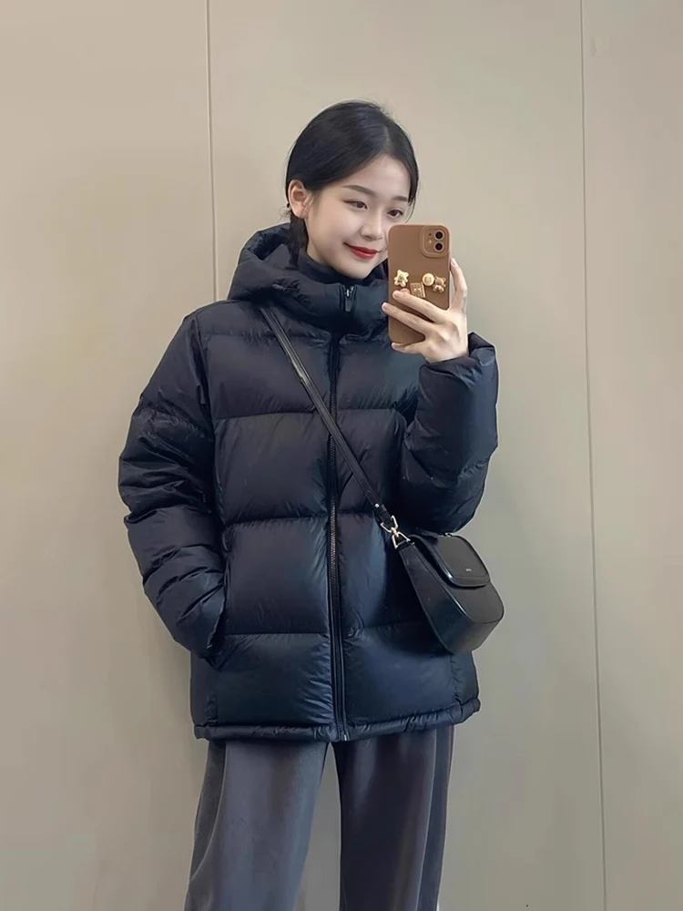 Zoki-Parkas hinchadas de color rosa para mujer, abrigo cálido y grueso de manga larga de algodón dulce, chaqueta coreana informal con cuello levantado de estilo Preppy