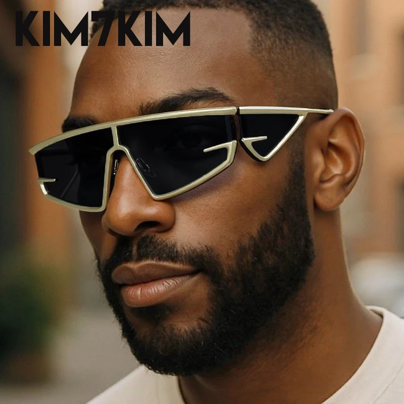 

Steampunk Irregular Shield Sunglasses Men 2025 Luxury Brand WindProof Cycling Goggle Punk UV400 Sunglass For Male Trendy Shades