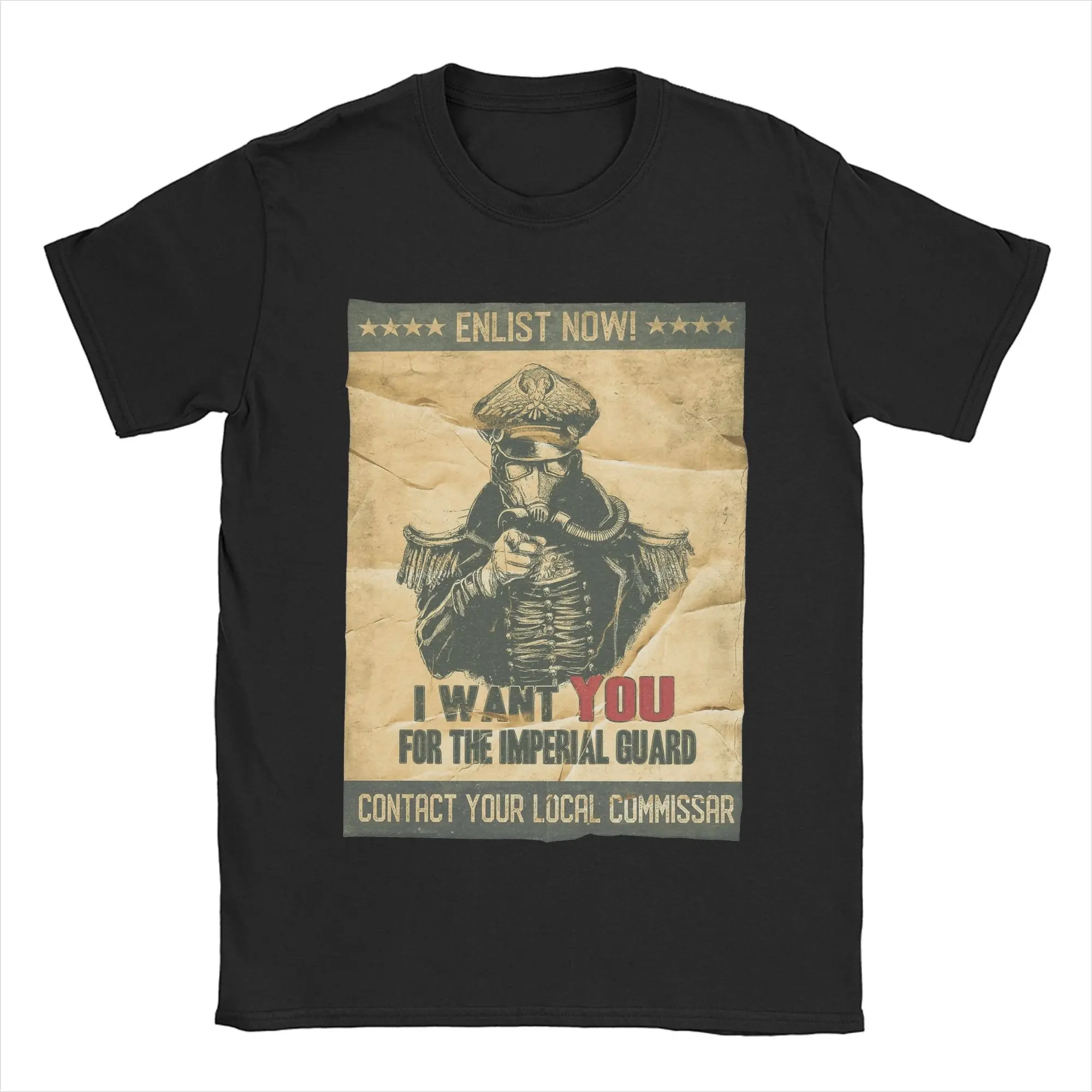 Astra Militarum Imperial Guard Recruitment Poster Graphic Print T Shirts for Men Women  100% Cotton  Tee Shirt Clothes