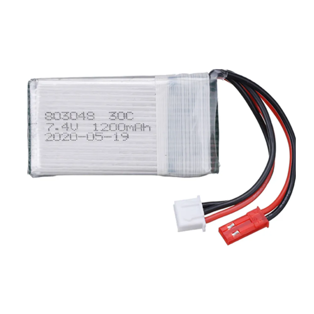 7.4V 1200mAh 30c 803048 Lipo Battery For MJXRC X600 RC Drone Spare Parts 2S 7.4v Toy Battery With JST/SM/T/EL-2P/Tamiya Plug